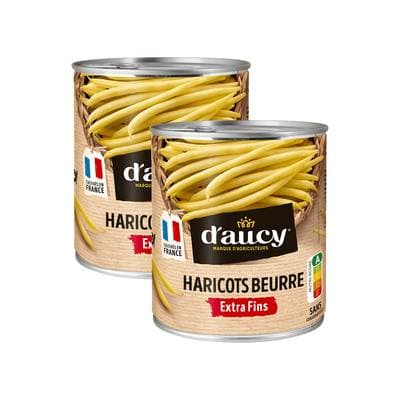 D'aucy Haricots beurre extra fins, Lot de 2x440g