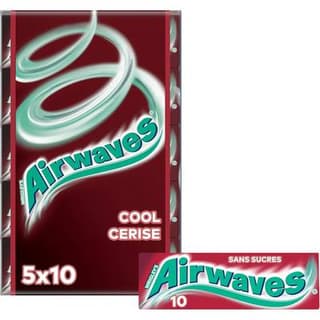 Airwaves Chewing Gums Sans Sucre Cerise, 5x10 dragées