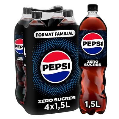 Pepsi Soda cola zéro sucres, 4x1.5L