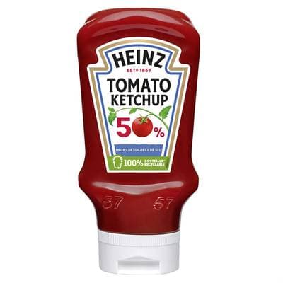 Heinz Sauce tomato ketchup -50% de sucres et de sel en moins, 625g