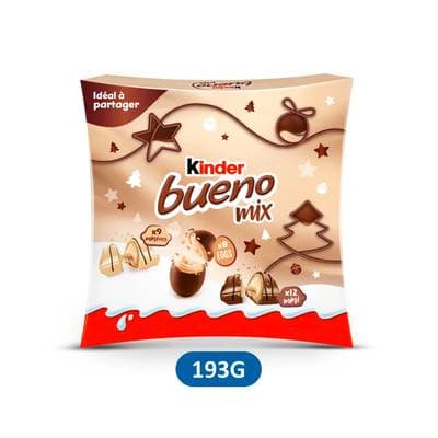 Kinder Assortiment de Chocolats Lait, Noisettes Bueno Mix, 193g