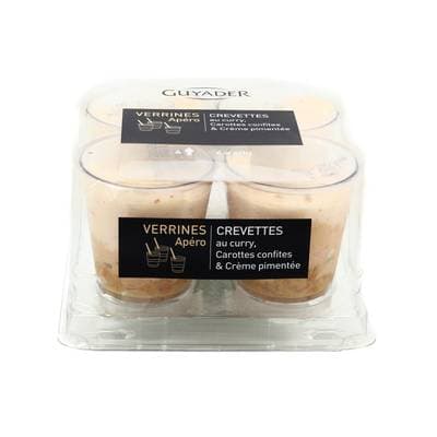 Guyader Verrines Crevette au Curry, 4x40g