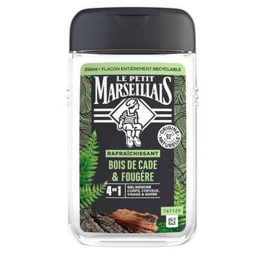 Le Petit Marseillais Gel douche Homme Bois de Cade et Fougère, 250ml