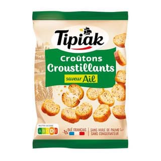 Tipiak Croûtons de pain à l'ail grillés au four, 220g