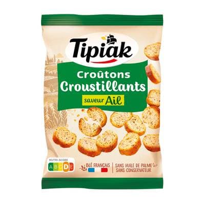 Tipiak Croûtons de pain à l'ail grillés au four, 220g