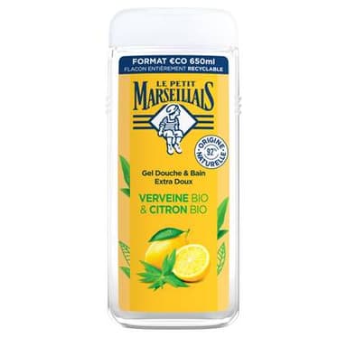 Le Petit Marseillais Gel douche Extra Doux Verveine Bio et Citron Bio, 650ml