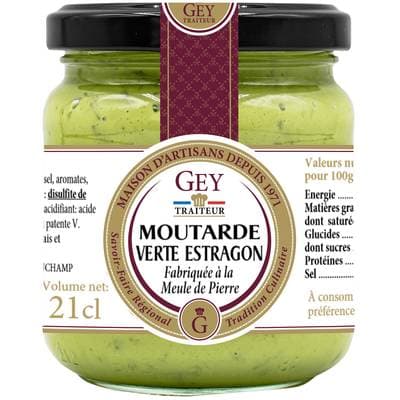 Raoul Gey Moutarde Verte à l'Estragon, 190g