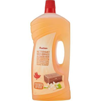 Auchan Nettoyant liquide multi-surfaces savon noir, 1,5L