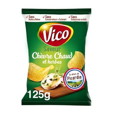 Vico Chips saveur chèvre chaud et herbes, 125g
