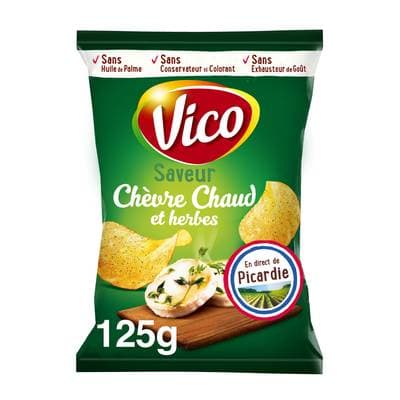 Vico Chips saveur chèvre chaud et herbes, 125g