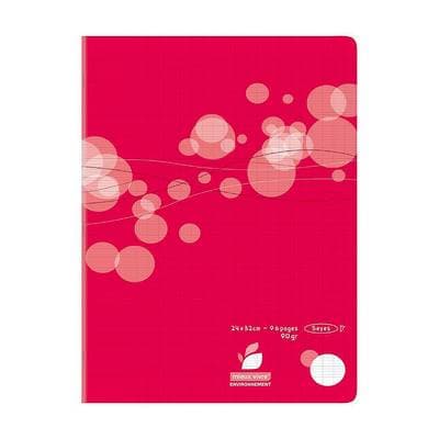 Auchan Cahier 24x32cm grands carreaux, 96 pages  Papier 90 g/m²