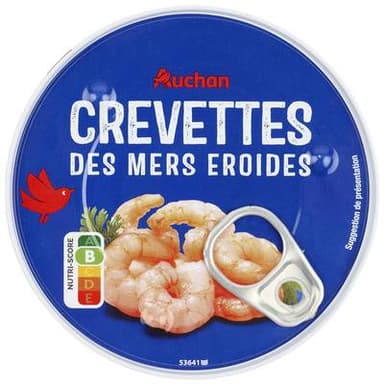 Auchan Crevettes des mers froides, 90g
