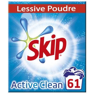 Skip Lessive en poudre Active Clean 61 lavages, 4kg