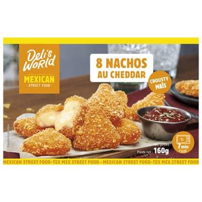 Deli's World Nachos au cheddar, 8 Nachos - 160g