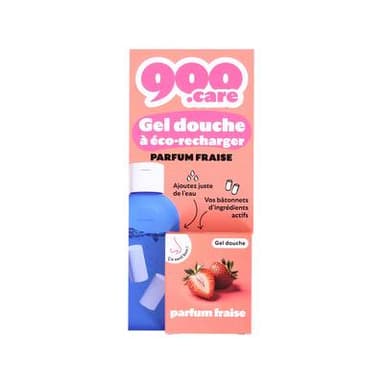 900Care Gel douche Enfants Éco-recharger Fraise, 240ml