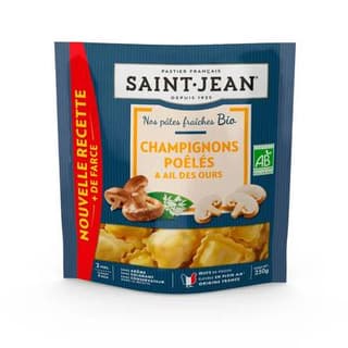 Saint Jean Raviolis bio champignons poêlés et ail des ours, 250g
