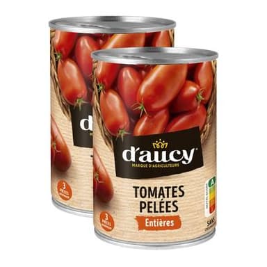 D'aucy Tomates pelées entières, Lot de 2x476g