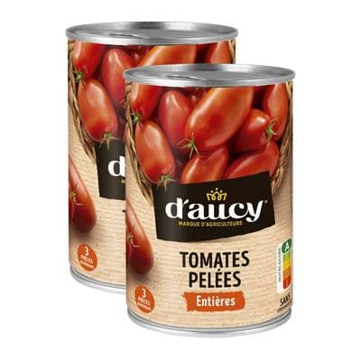 D'aucy Tomates pelées entières, Lot de 2x476g