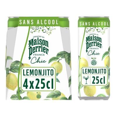 Maison Perrier Boisson Gazeuse Aromatisée Lemonjito, 4x25cl