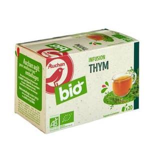 Auchan BIO Infusion thym bio, 20 sachets
