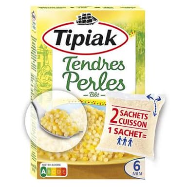 Tipiak Tendres Perles de Blé sachet cuisson, 2x175g