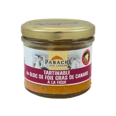 Panache Des Landes Tartinable Bloc de Foie Gras de Canard aux Figues, 80g