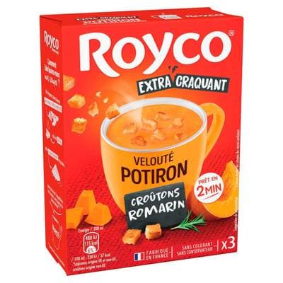 Royco Velouté Potiron et Croutons au Romarin - 3 sachets instantanée, 71g