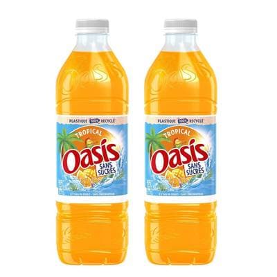 Oasis Boisson aux fruits tropical sans sucre, Lot de 2x1,5L