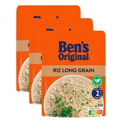 Ben's Original Riz Micro Onde Express Long Grain, Lot de 3x220g