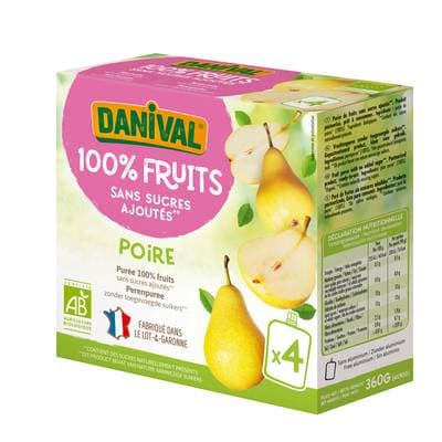 Danival Poki bio Purée de poire, 4x90g