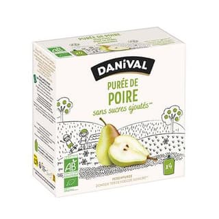 Danival Poki bio Purée de poire, 4 gourdes de 90g