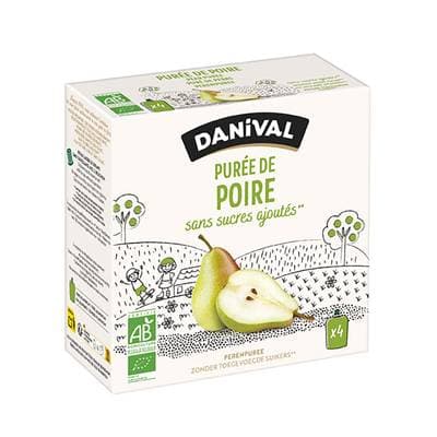 Danival Poki bio Purée de poire, 4 gourdes de 90g