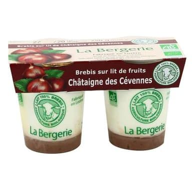 LA Bergerie Yaourt bio brebis châtaigne, 2x125g