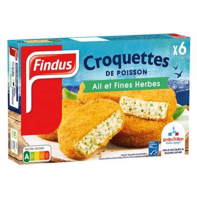 Findus Croquettes de poisson ail et fines herbes, 6x50g
