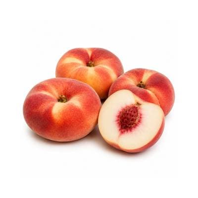 Nectar Fruits Pêche Plate Blanche mûr à point, Barquette de 4 Pièces