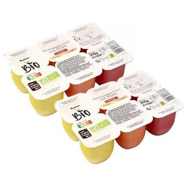 Auchan BIO Fromage frais aux fruits bio, Lot de 2 - 6x50g