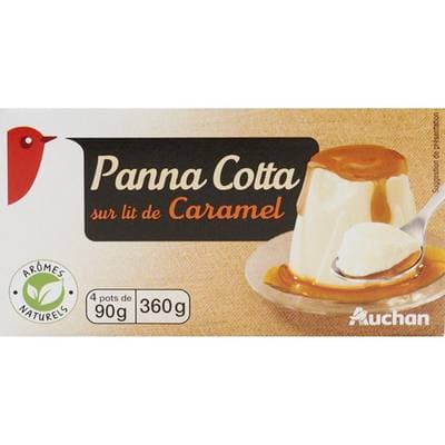 Auchan Panna Cotta Caramel, 4x90g