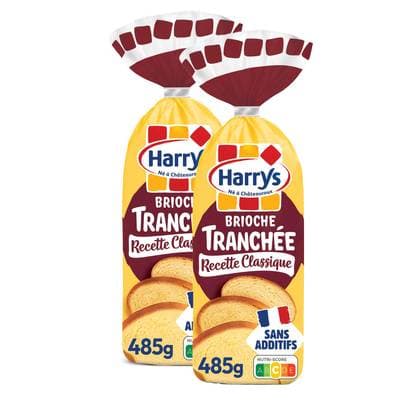 Harrys Brioche Tranchée Classique Nature Sans Additifs, Lot de 2x485g
