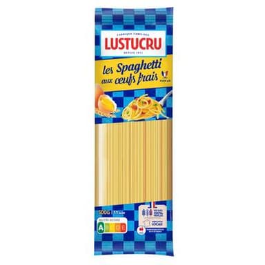 Lustucru Pâtes Spaghetti Longs aux Oeufs Frais, 500g