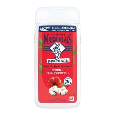 Le Petit Marseillais Crème de Douche Extra Douce Coton & Coquelicot Bio, 300ml