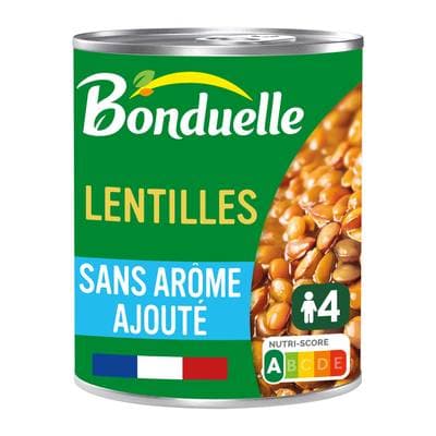 Bonduelle Lentilles sans arôme ajouté en conserve, 530g