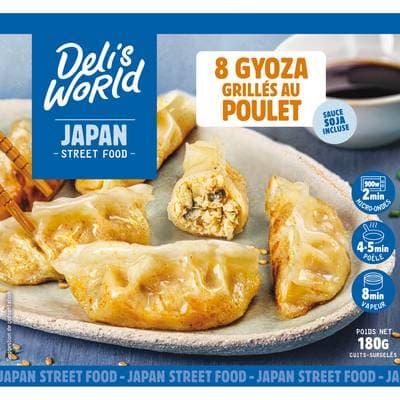 Deli's World Gyoza grillés au poulet, 8 Gyozas - 180g