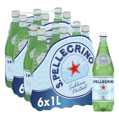 San Pellegrino Eau gazeuse minérale naturelle, Lot de 2 - 6x1L