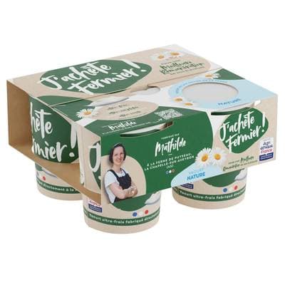 J'achète Fermier Yaourt Nature Fermier, 4x125g