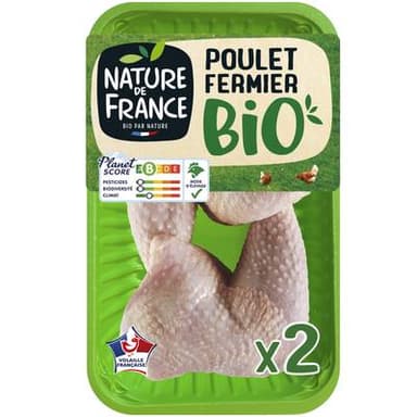 Nature De France Cuisses de Poulet Fermier Bio, 2x275g