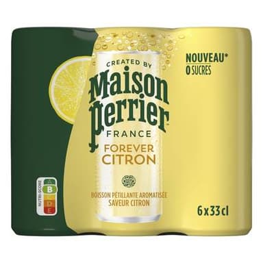 Maison Perrier Forever Boisson Gazeuse Aromatisée Citron, 6x33cl