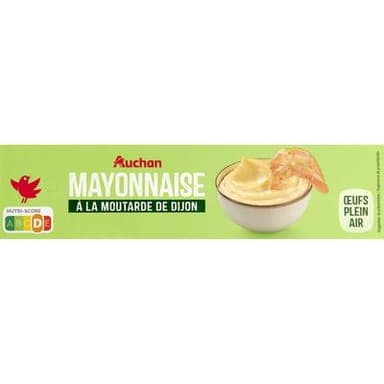 Auchan Mayonnaise à la moutarde de Dijon et aux oeufs frais en tube, 175g