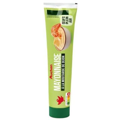 Auchan Mayonnaise à la moutarde de Dijon et aux oeufs frais en tube, 175g