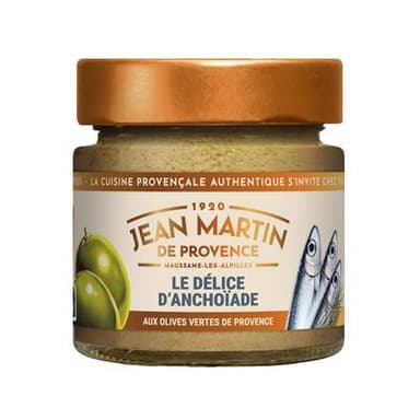 Jean Martin de Provence Délice d'anchoaide - Olives vertes de Provence et anchois, 100g