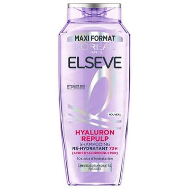 Elsève Shampooing Hyaluron Repulp Ré-Hydratant 72h, 400ml